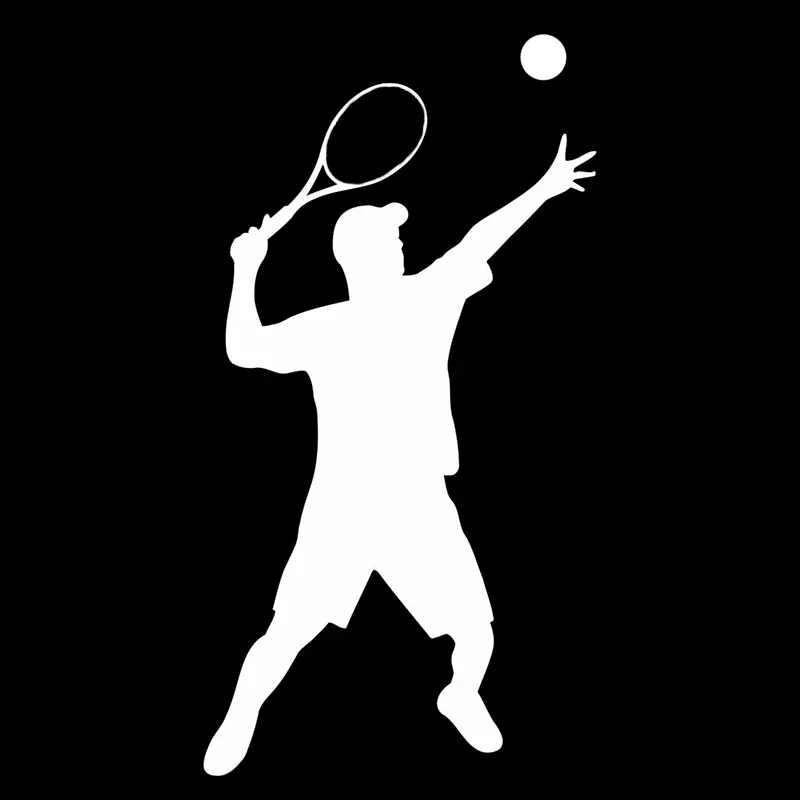 

Tennis Sport Pattern Sticker High Quality Car Window Decoration Personality Pvc Waterproof Decal Black/white, 18cm*10cm
