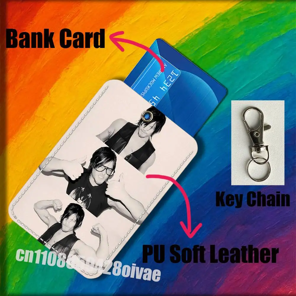 D-Daryl Dixon Etui na identyfikator, karty kredytowe, karty bankomatowe, karty miejskie, skórzany brelok