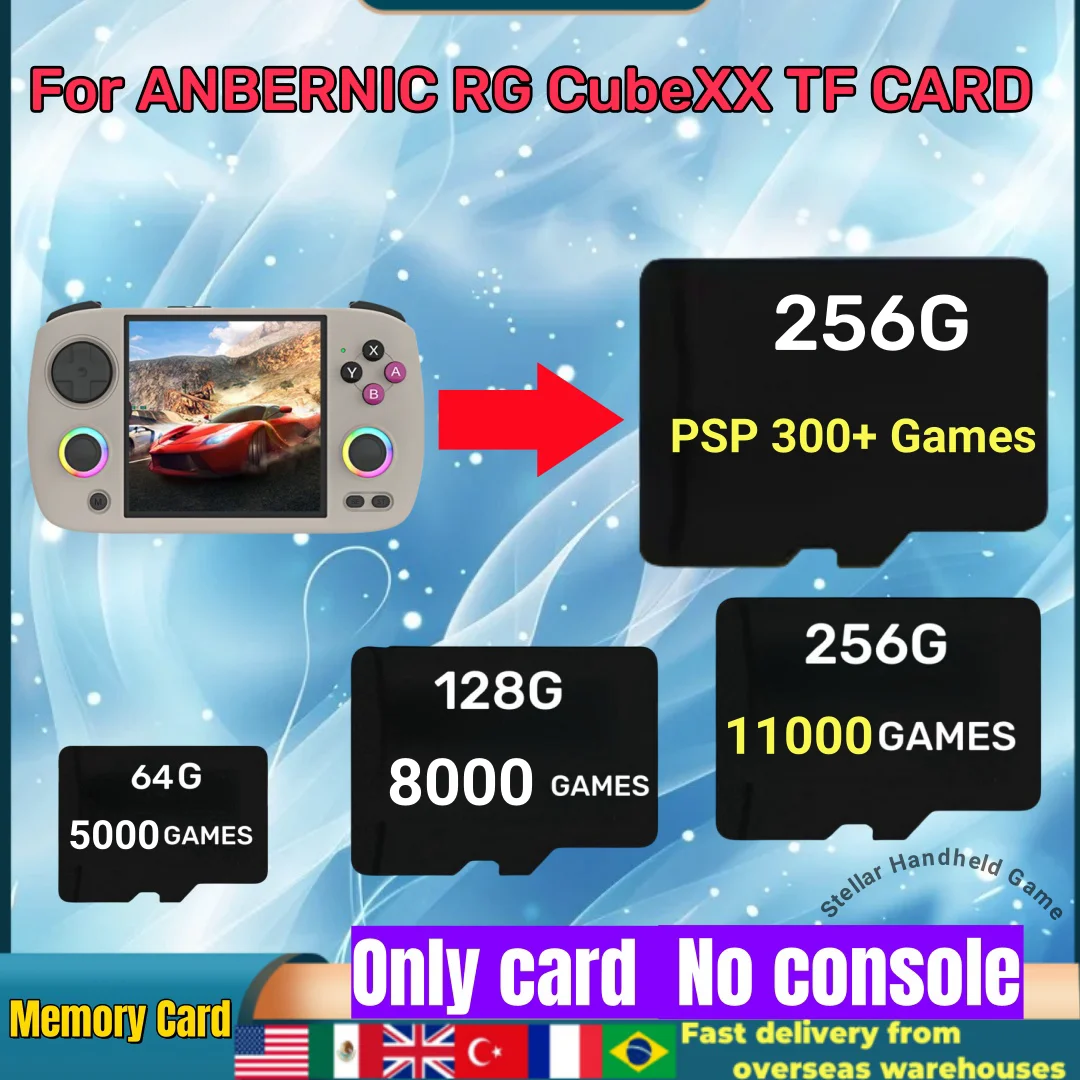 FOR ANBERNIC RG CUBEXX TF Card Handheld Retro Game Console Memory Card SD Card 256G PSP Games RGCUBEXX 256G 11000 Games PSP Game