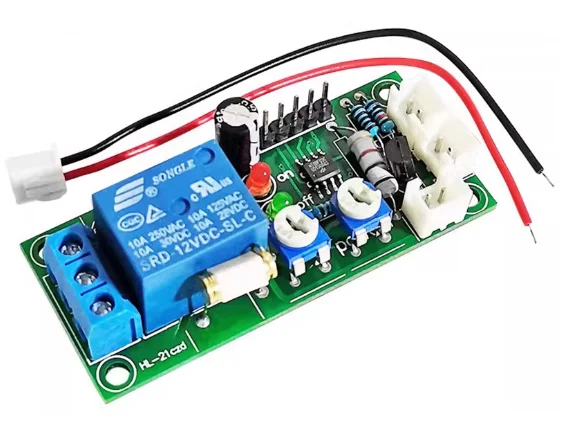 Vibration sensing switch module, adjustable sensitivity and delay. Vibration relay switch sensor module, DC12V