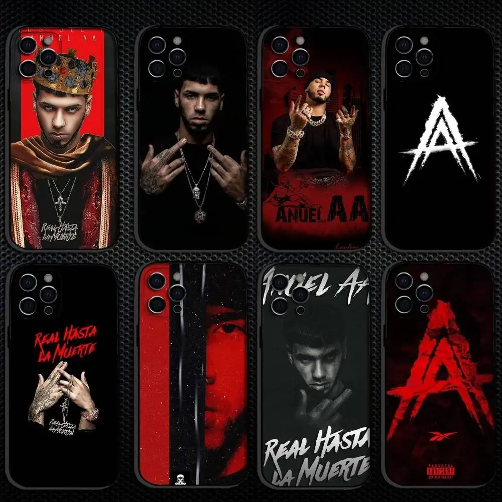 

A-Anuel AA Rappers Phone Case For iPhone 16,15,14,13,12,11 Plus,Pro Max, Others Soft Black Cover
