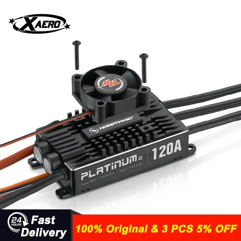 

Genuine Hobbywing Platinum 120A V4 ESC, Professional Brushless Speed Controller