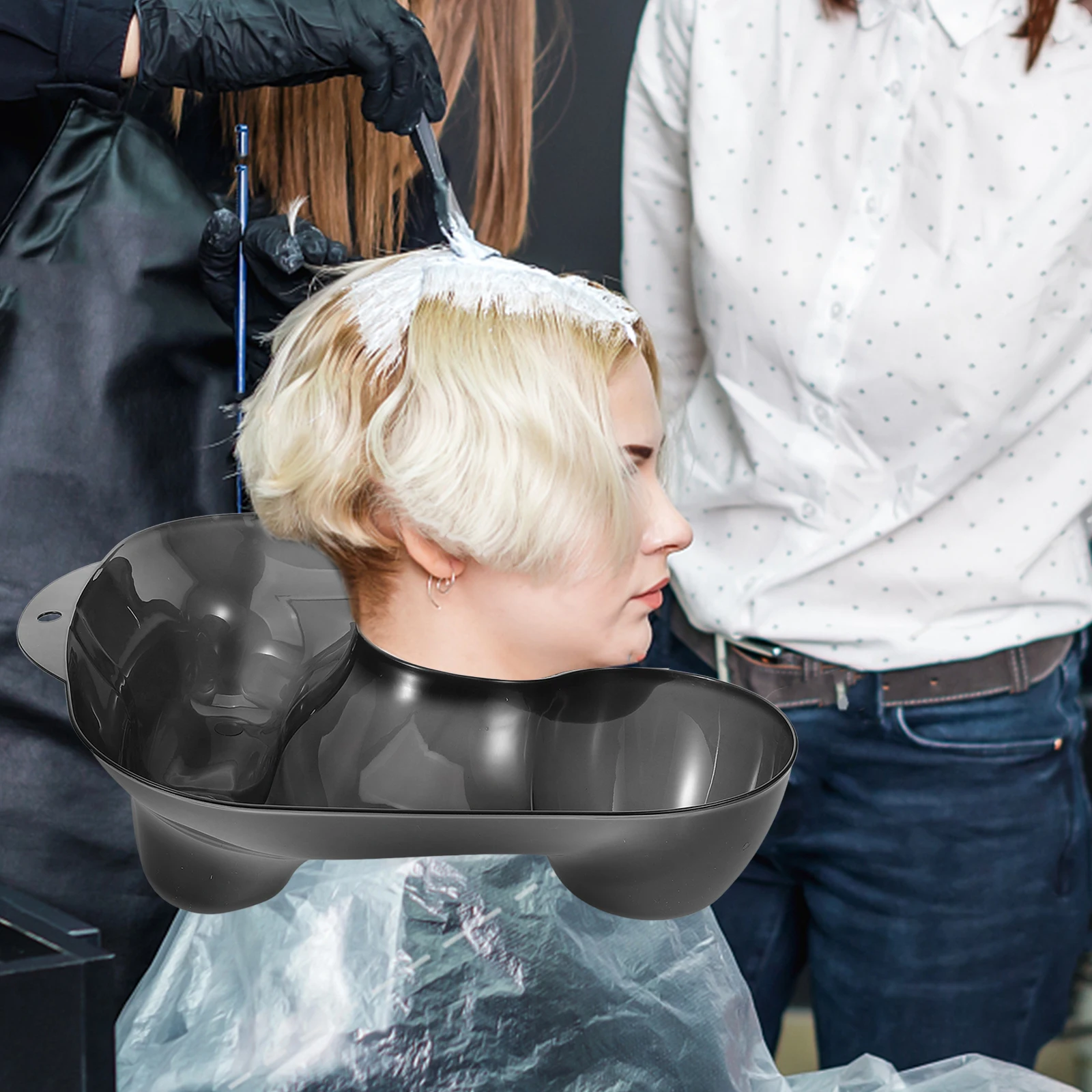 

Hair Coloring Shoulder Rest Black Reusable Salon Hairdye Neck Tray Styling Perm Supplies Dyeing Treatment