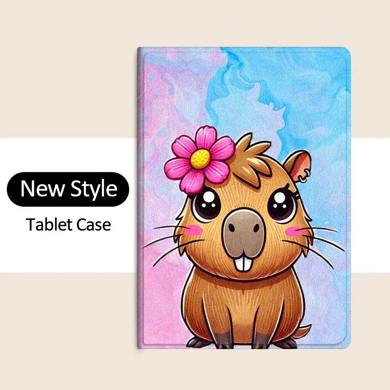 كابيبارا الملونة الكرتون القط ل ممن لهم الوسادة 2 3 4 Neo Air SE X Pro 10.36 11 11.4 11.61 12.1 13.2 بوصة 2025 حافظة كمبيوتر لوحي قابلة للطي