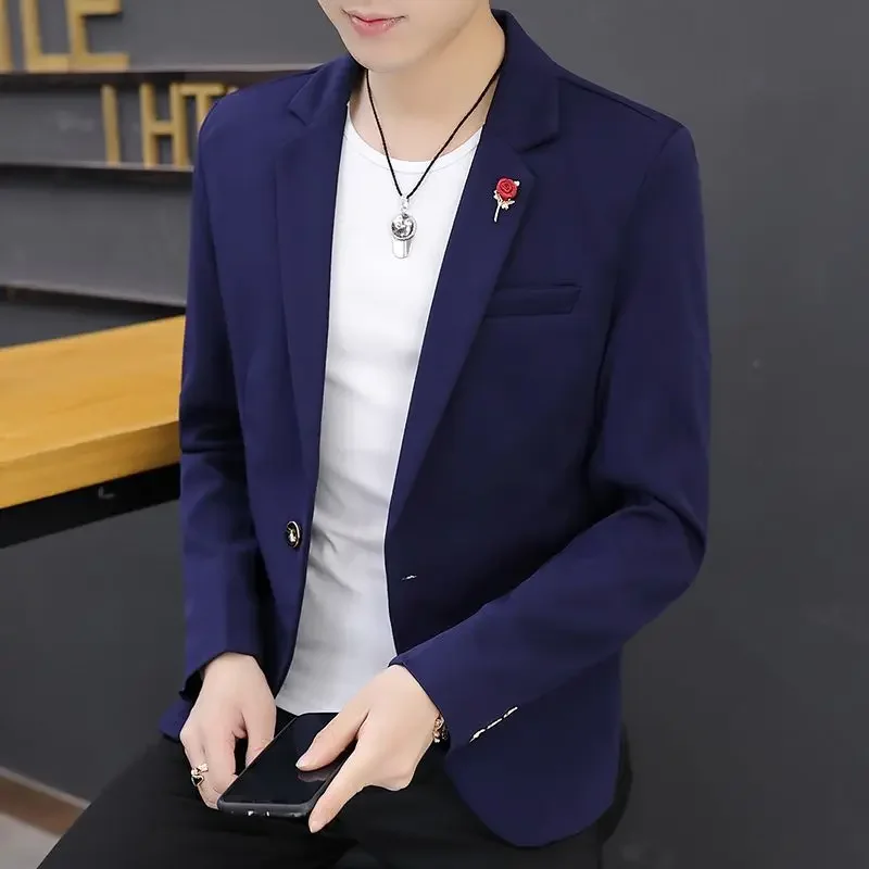 

Spring Autumn Dress Jacket for Men Gentleman New in Elegant Coats High Quality Vintage Original Handsome Man Suits and Blazers