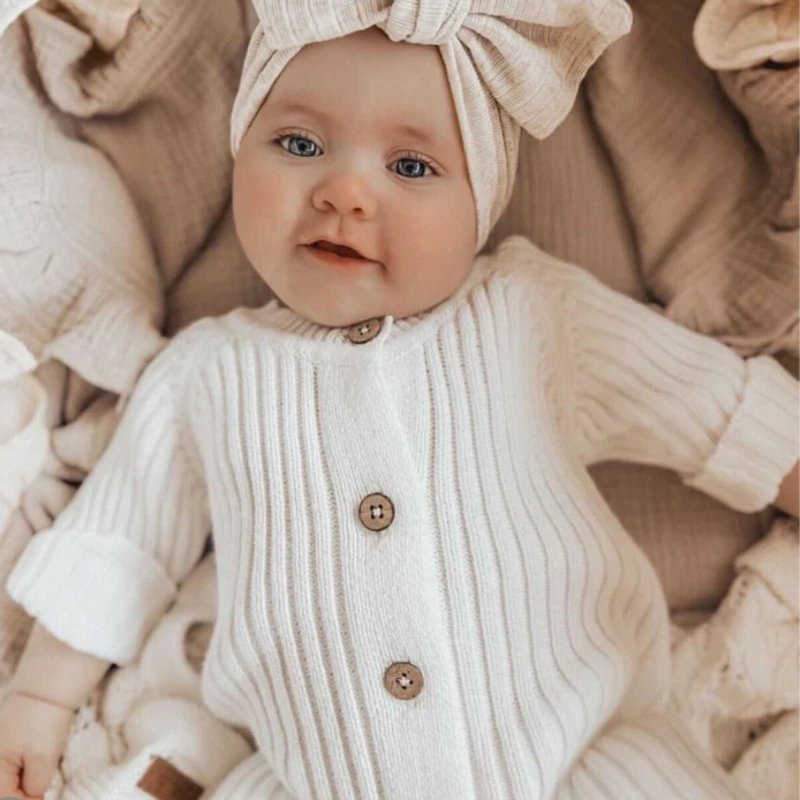 Infant Baby Girls Boys Knitted Jumpsuit 3