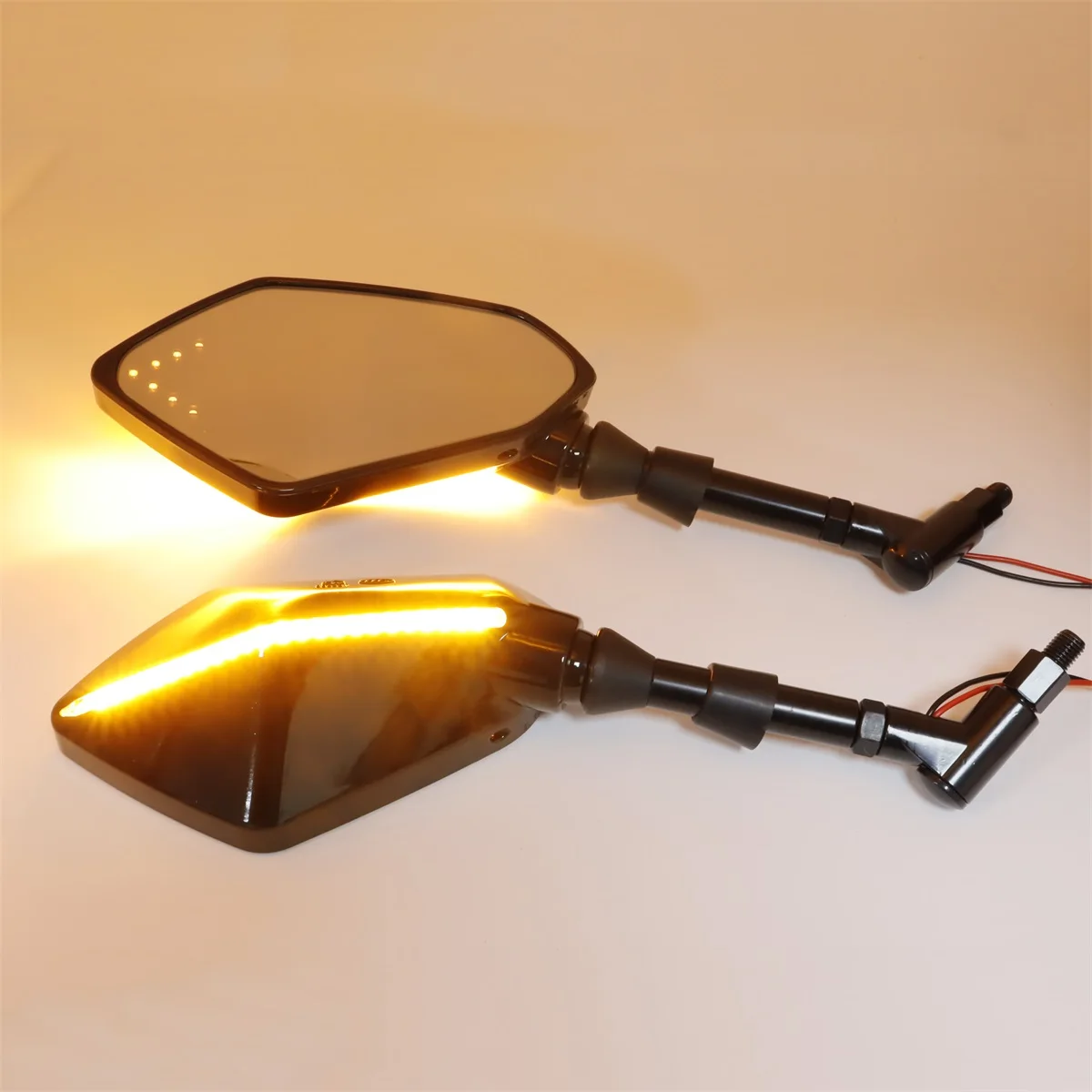 Universal 10mm Motorcycle with LED Light Rearview Mirror Rear View Mirrors Housing Side Mirror FOR BMW R1200gs R1200GS R1200RT