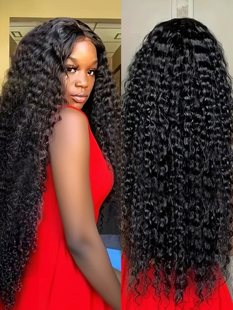 

40 46 Inch 13x4 13x6 Hd Jerry Curly Lace Front 100% Human Hair Wigs 360 Deep Water Wave Lace Frontal Wigs For Women 300 Density