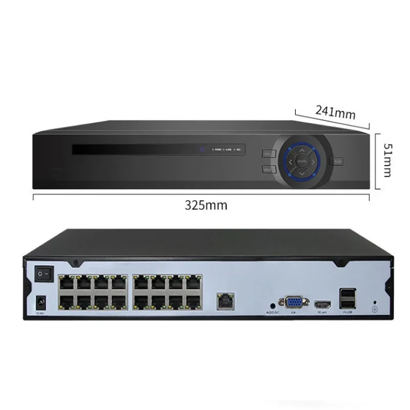 Gravador de vídeo em rede Cctv H.265 POE de 16 canais 5MP 16ch Dvr IP POE NVR para câmera de segurança