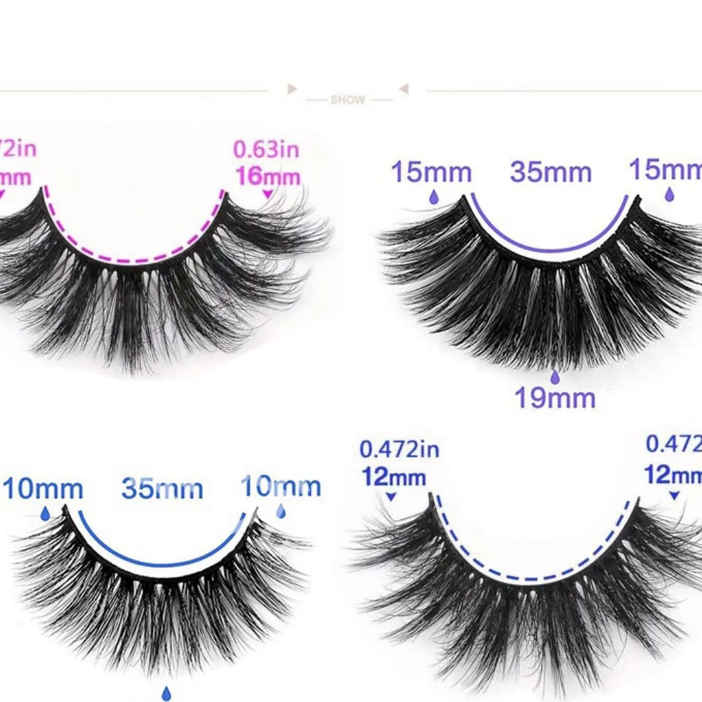 20 คู่ของขนตาปลอมแบบตาแมวธรรมชาติ ขนตาปลอมแบบ 3 มิติ ขนตาหนาแบบดราม่า ต่อขนตา แต่งหน้า