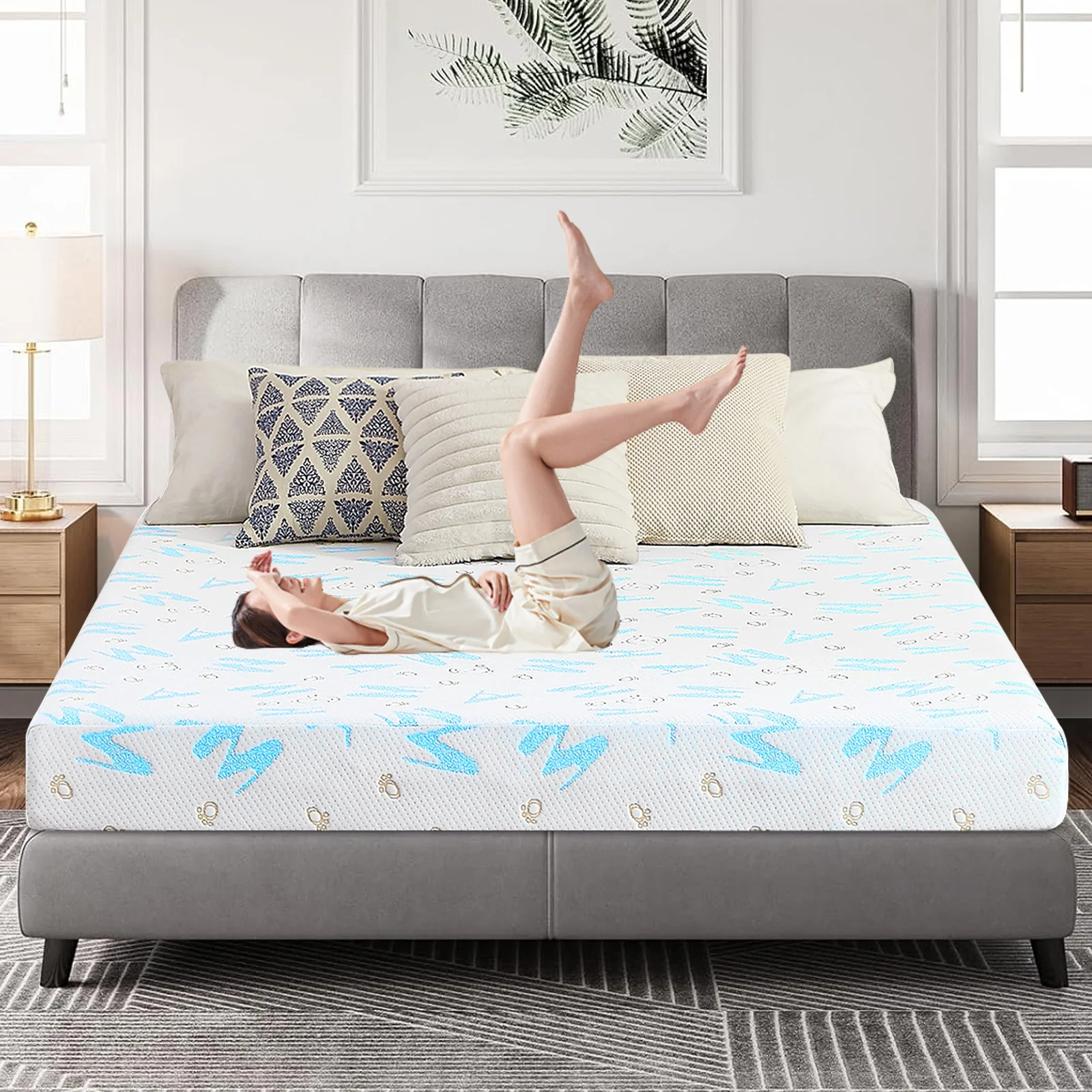 VFD Gel Memory Foam Mattress, Twin XL, 6 Inch Alphabet Bed Mattress, Medium Firm Feel Mattress,Breathable & Cool Sleep