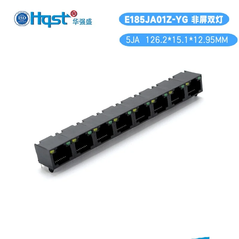 5JA1*8 8 Port UTP RJ45 Ethernet Connector Plastic Network Adapter with Dual LED Indicators 15.75cm for Computer Device Plug Port