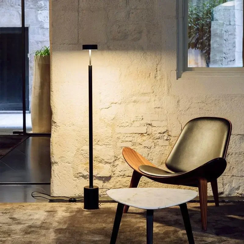 Simple modern Nordic led floor lamp living room bedroom vertical minimalist bedside lamp Internet
