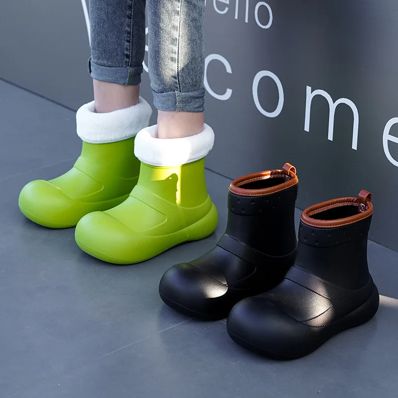New Fashionable Colorful Warm Rain Shoes EVA Thick-soled Snow Boots for Women Waterproof Casual Winter Outdoor Anti-slip Shoes