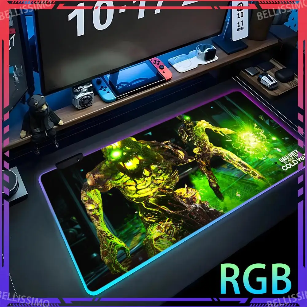 RGB C_Call of Duty Series MousePad LED Computer Accessories PC Keyboard Rubber Game Anti-skid Mat Desk Mat Luminous Mouse Pad