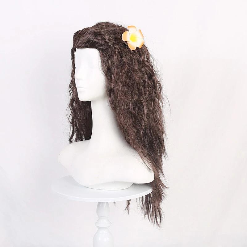 Moana Cos cheveux longs bouclés fête femme mode vêtements Match chapeaux grande vague cheveux Anime Moana princesse rôle modélisation perruque