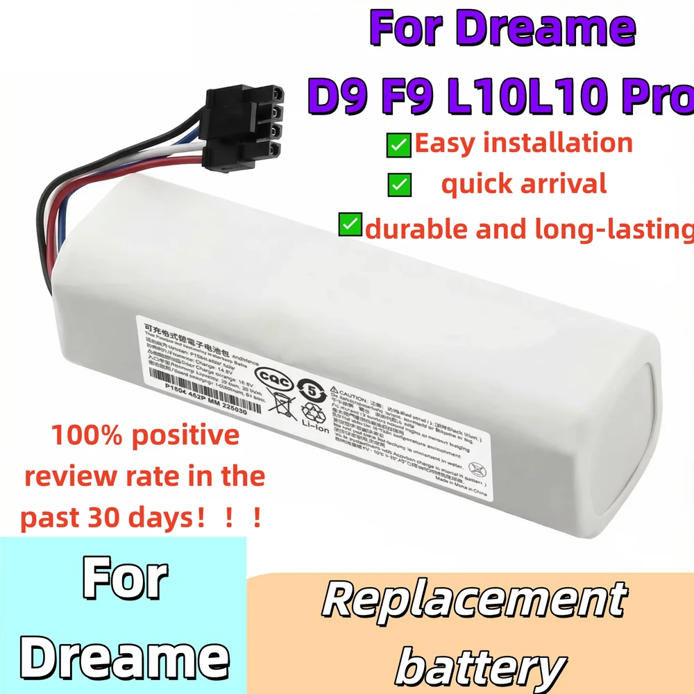 

14.4V 12800mAh Replacement Battery 4S2P-MMBK P2150-4S2P-XWDLS For Xiaomi Mijia Vacuum Cleaner Dreame S10 D9 F9 L10Pro L10Plus