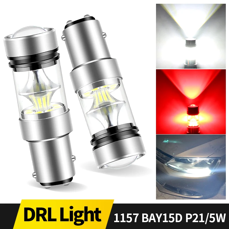 2PCS 1157 BAY15D P21W/5W 7528,12499 rot/weiß LED Auto Birne Bremse Rückfahrlicht signal Licht 12V Auto Zubehör