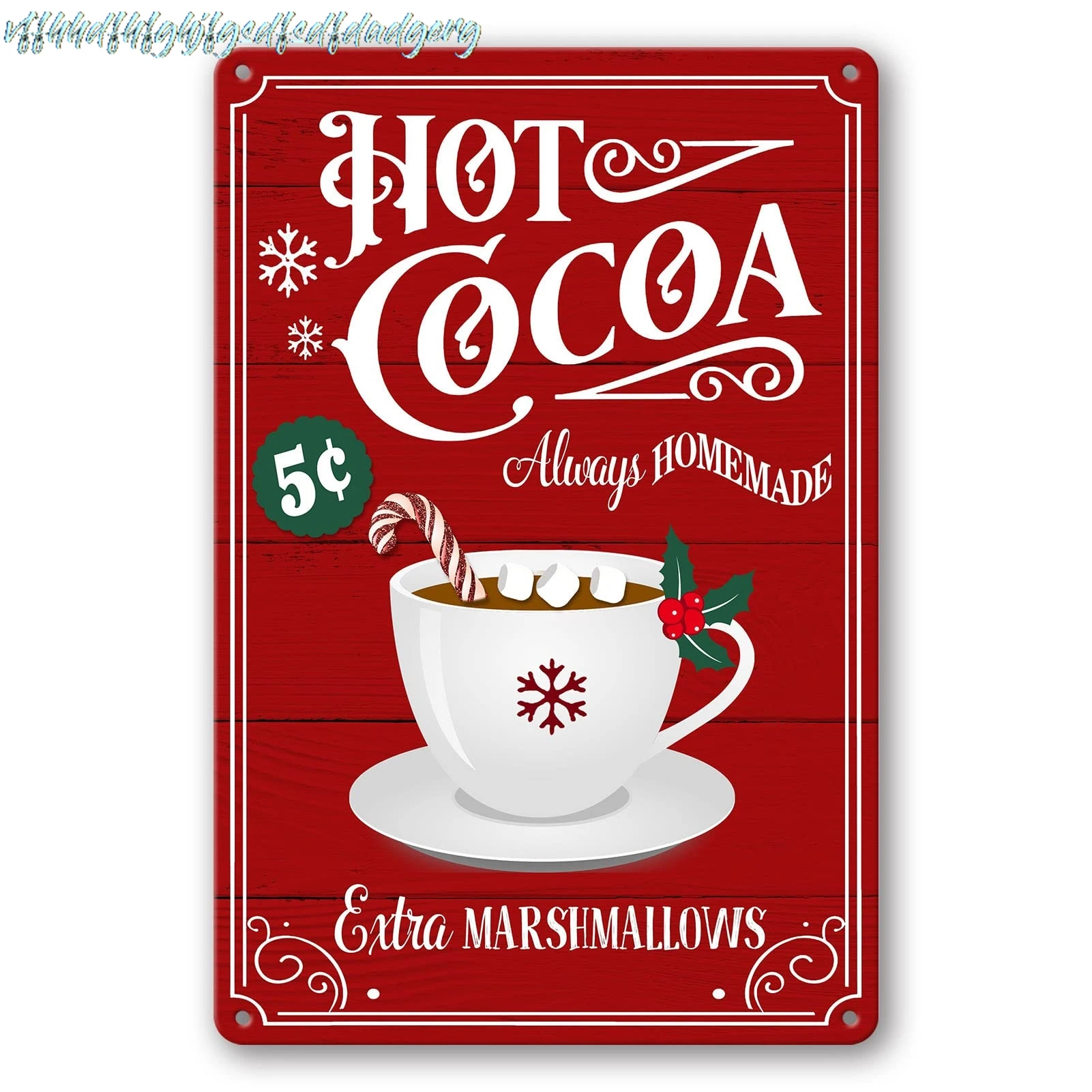 Christmas Signs Hot Cocoa Bar Metal Tin Sign Decor For Home Vintage Christmas Coffee Cocoa Sign Hot Chocolate Bar Sign Wall sign