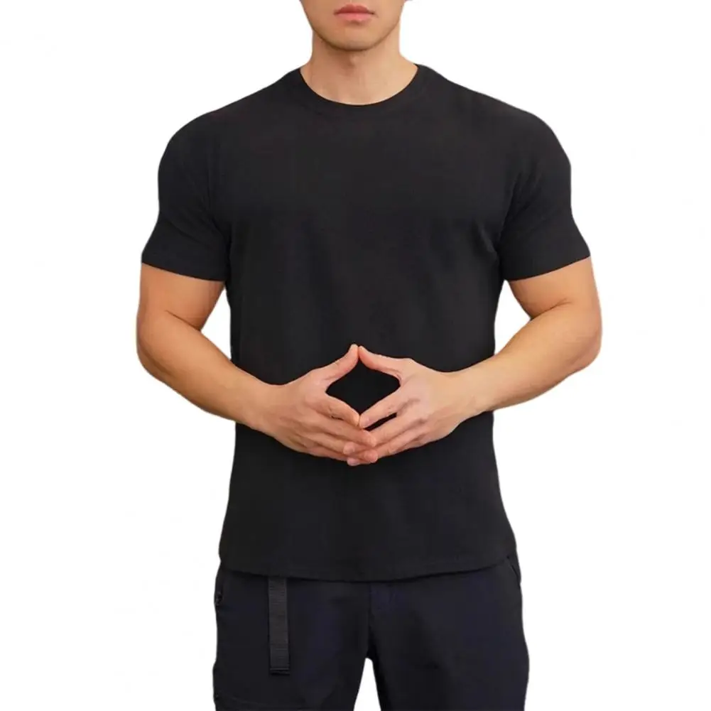 Frühling Sommer Mode männer T-shirt Rundhals Shirt Kurzarm Fitness Top Freizeit Sport T-shirt Männer Sportswear