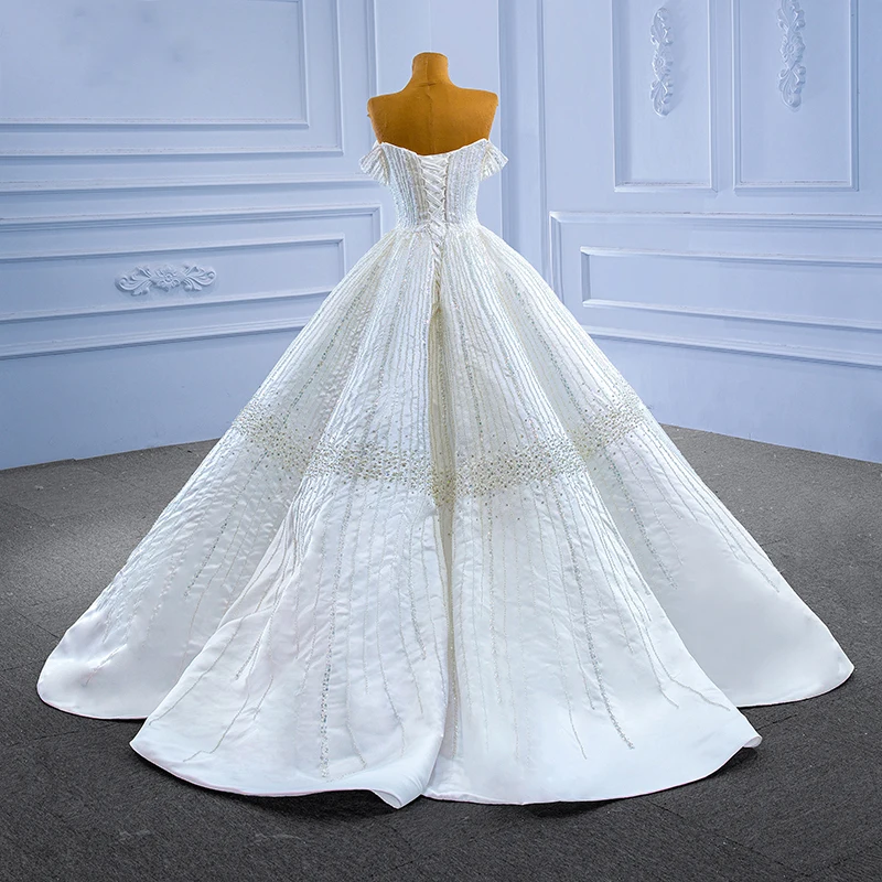 Crystal Prom Dresses Long Evening Elegant  Women'S Evening Dress Short Sleeves Ball Gown Dresses For Veiled Women suknia ślubna