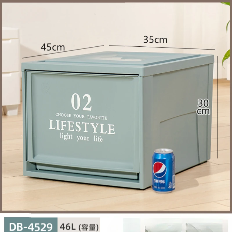 Stackable Drawer Storage Box Plastic Transparent Room Wardrobe Sundry Organizer Household Cabinet Closet Storage Box 46/47L