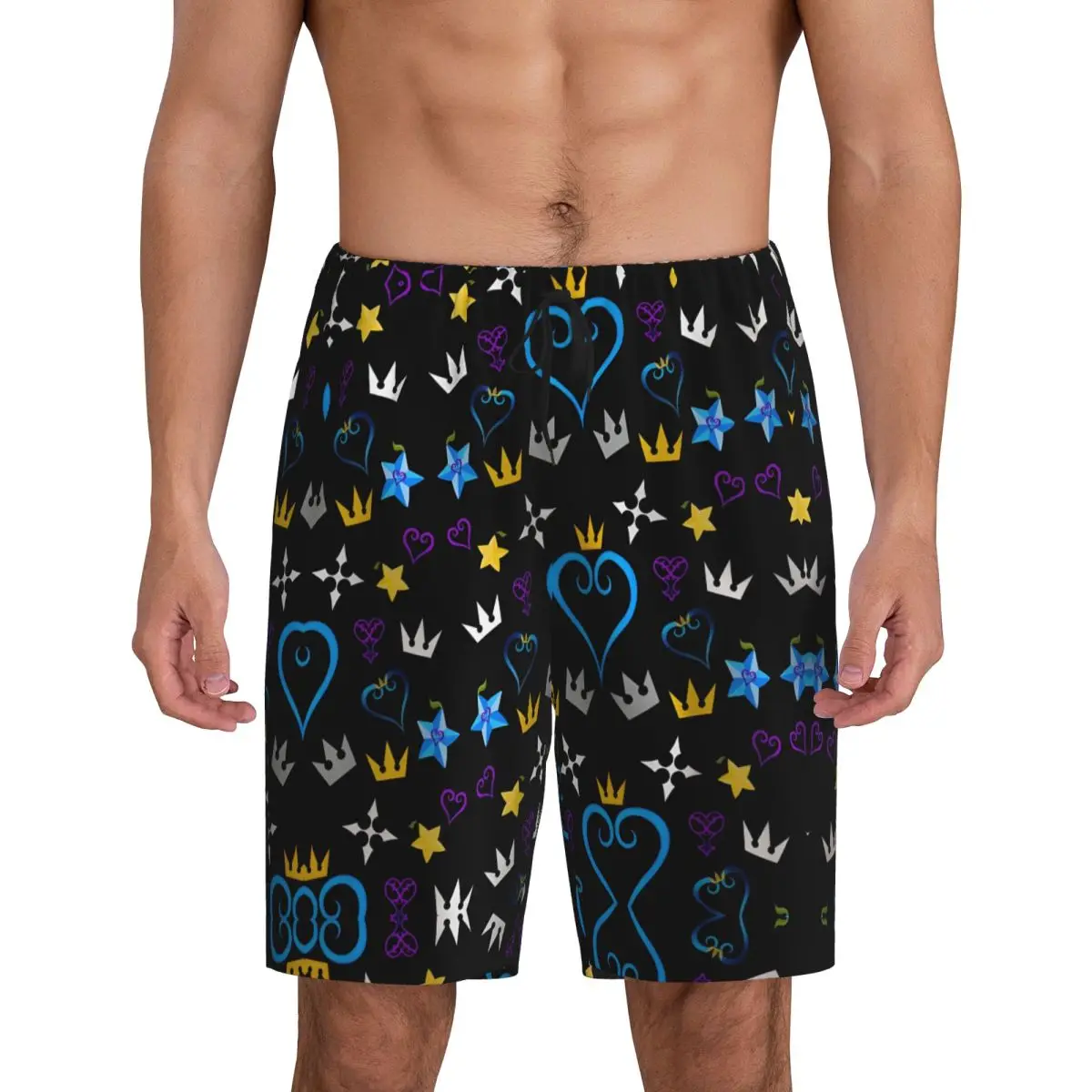 

Custom Printed Anime Game Kingdom Hearts Pajama Shorts Men Sleepwear Bottoms Sleep Short Pjs with Pockets