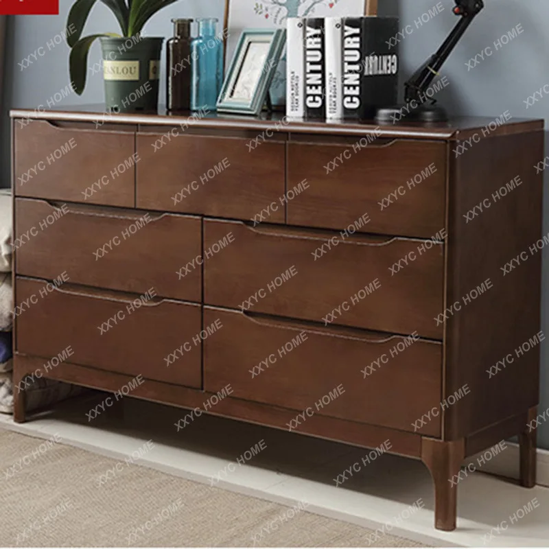 

Тумба из массива дерева в стиле ретро, простой современный комод с ящиками