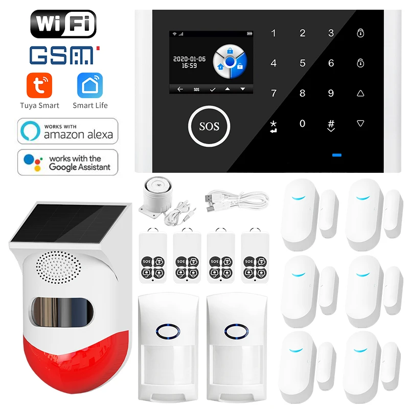 tuya home WiFi alarm pg103 anti theft alarm system package 433mhzgsm security alarm system your smart home