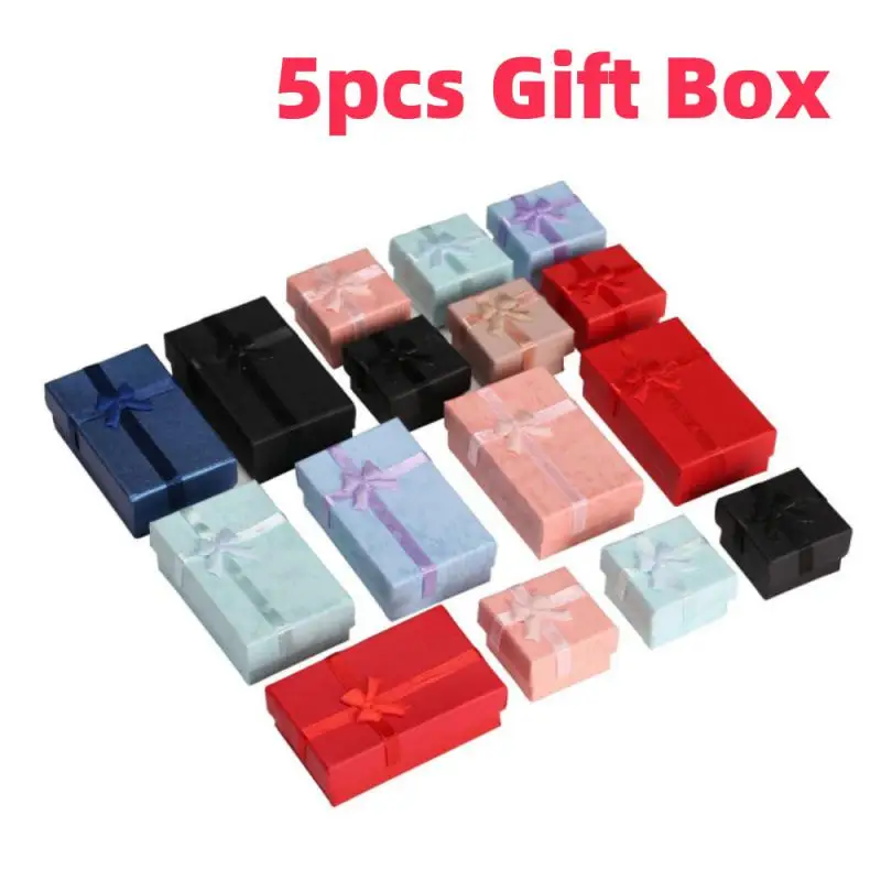 5pcs Jewelry Sets Display Box For Necklace Earrings Ring 5*8*2.5cm Packaging Shadow Box Jewelry Organizer