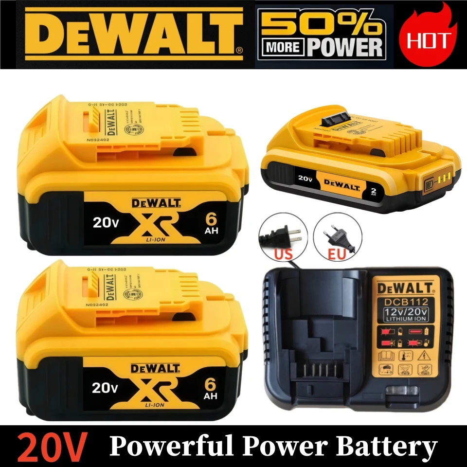 Dewalt Original 20V Battery 18V 2AH 5AH 6Ah 60V 9Ah For DCB182 DCB200 DCB606 DCD805 dewalt outillage dewalt power tools Battery