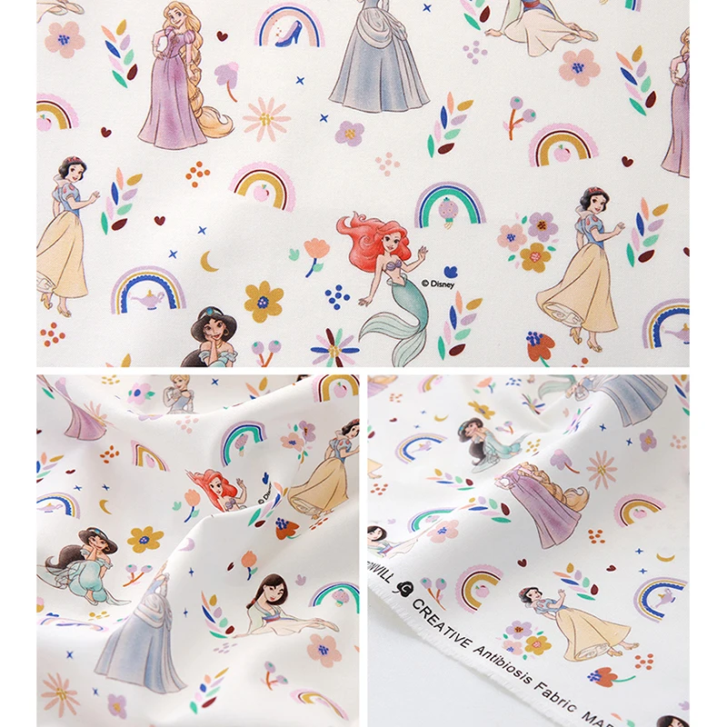 Disney Princess Snow White Cinderella Fabric By The Half Yard,Cotton Fabric For Sewing Quilting Dress Clothes Home Textile