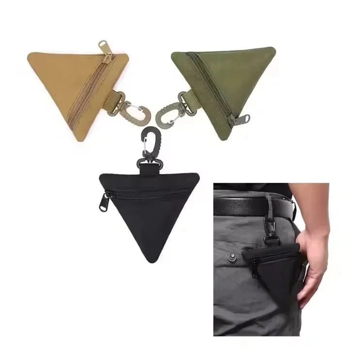 

Tactical EDC Pouch Men Triangle Coin Purses Mini Key Wallet Holder Military Keychain Zipper Pocket Cable Earphone Bag Organizer