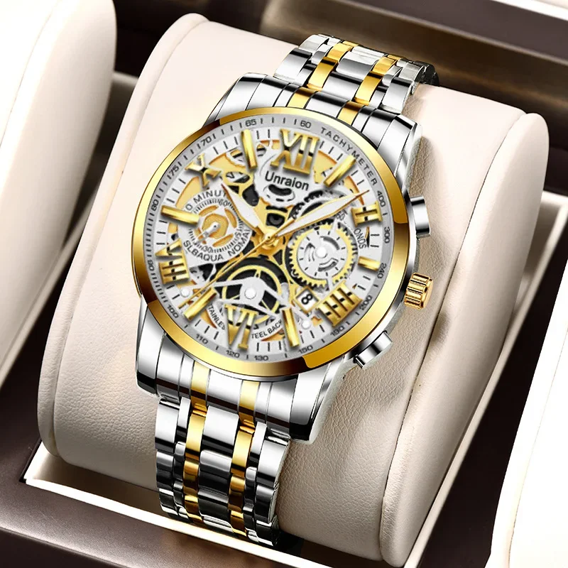 Man Watch Luxury Minimalist Quartz Wrist Watchs Gold Stainless Steel Waterproof Business Casual Calendar Watch Reloj Hombre