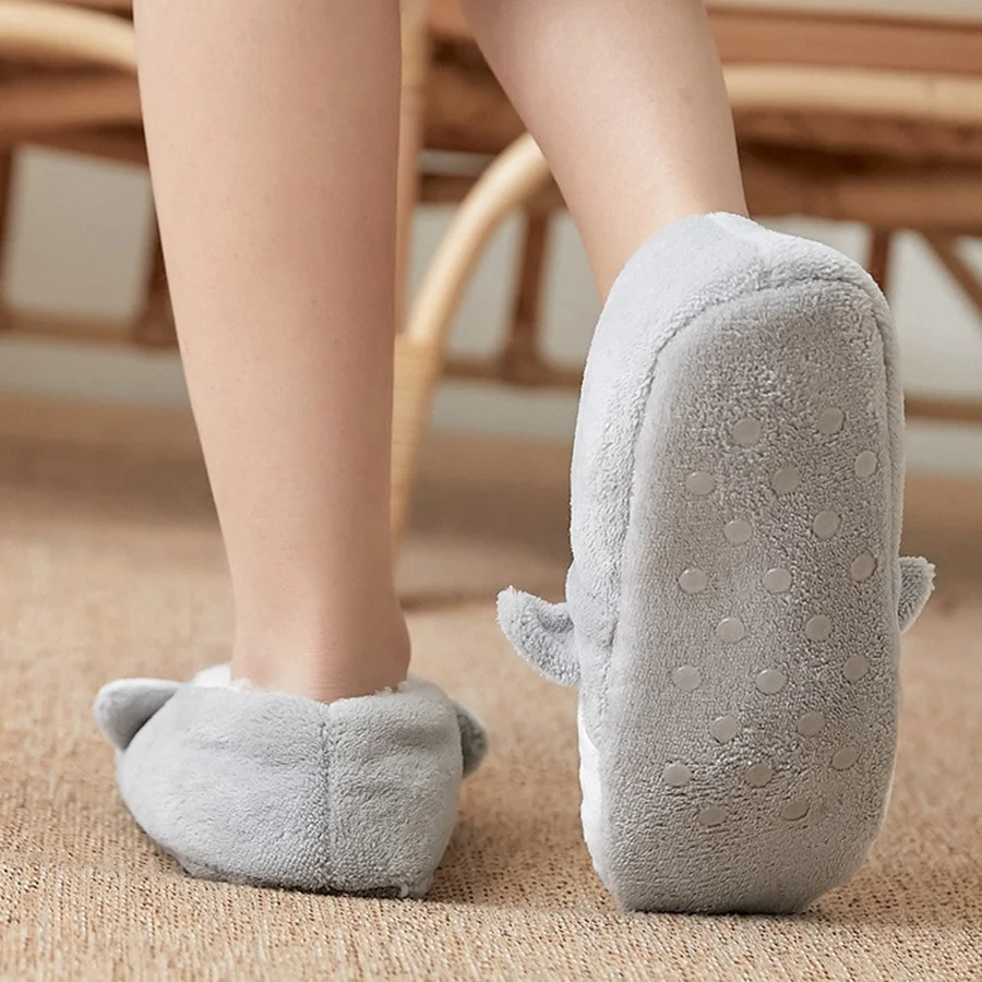 Fuzzy Socks Womens Cute Kawaii Plush Bedroom Anti-slip Grip Soft Female Cartoon Fox Slipper Floor Shoes Home Indoor unicorn