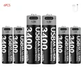 USB AA 3400mWh 6PC