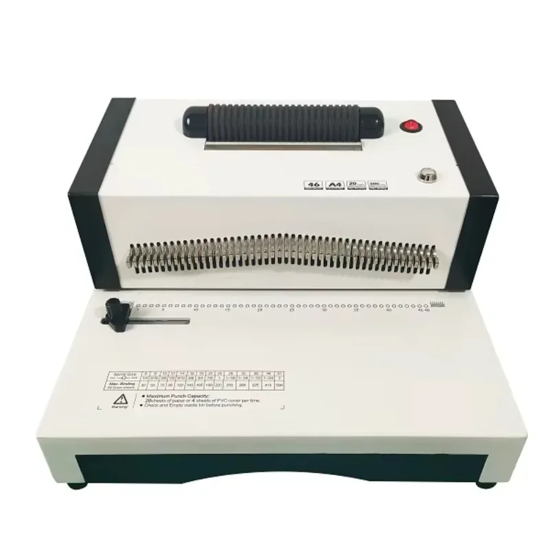 white SE25A style spiral binding automatic paper punching machine