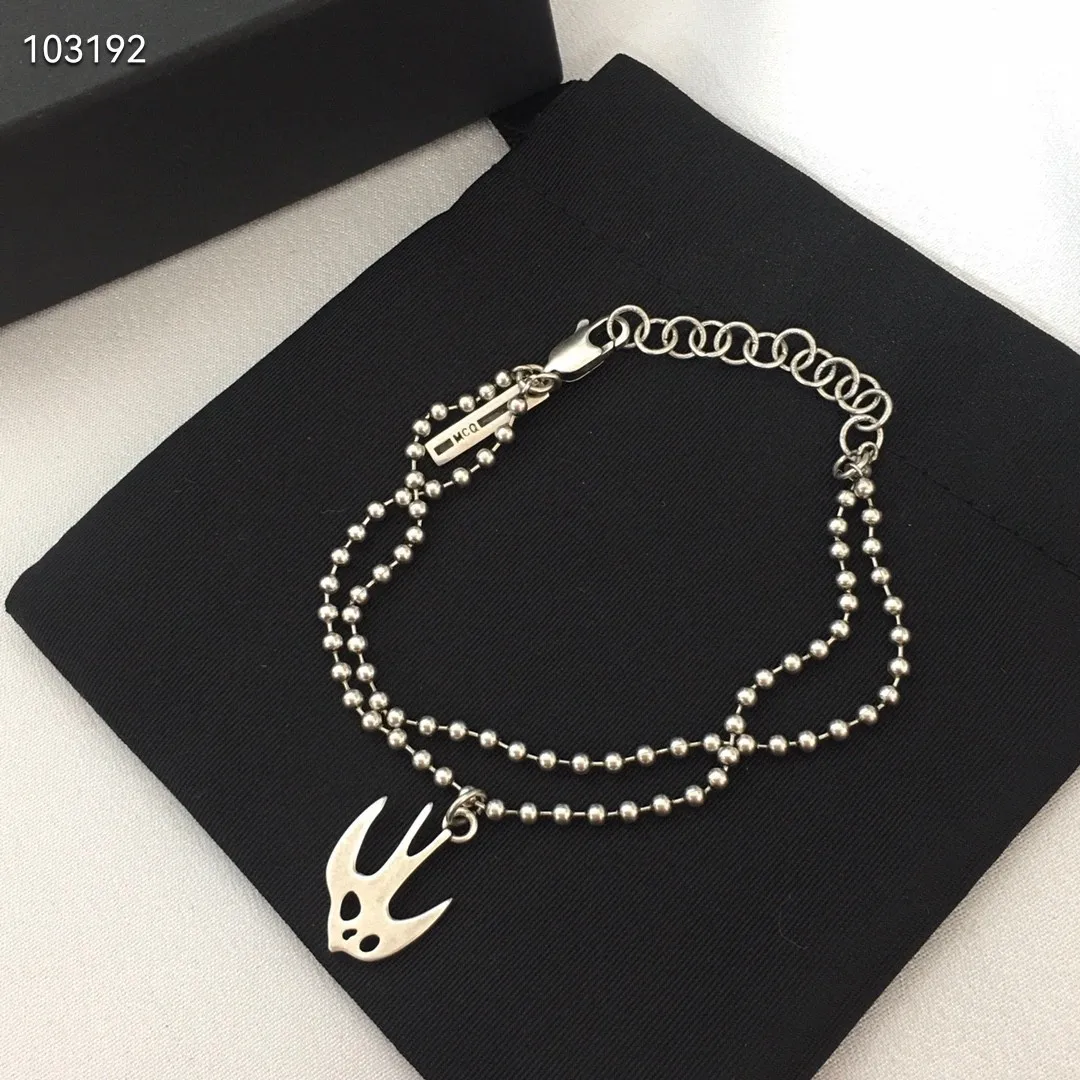 New Double Layered Swallow Bracelet For Women With A High End And Personalized Punk Style Round Bead Swallow Bracelet