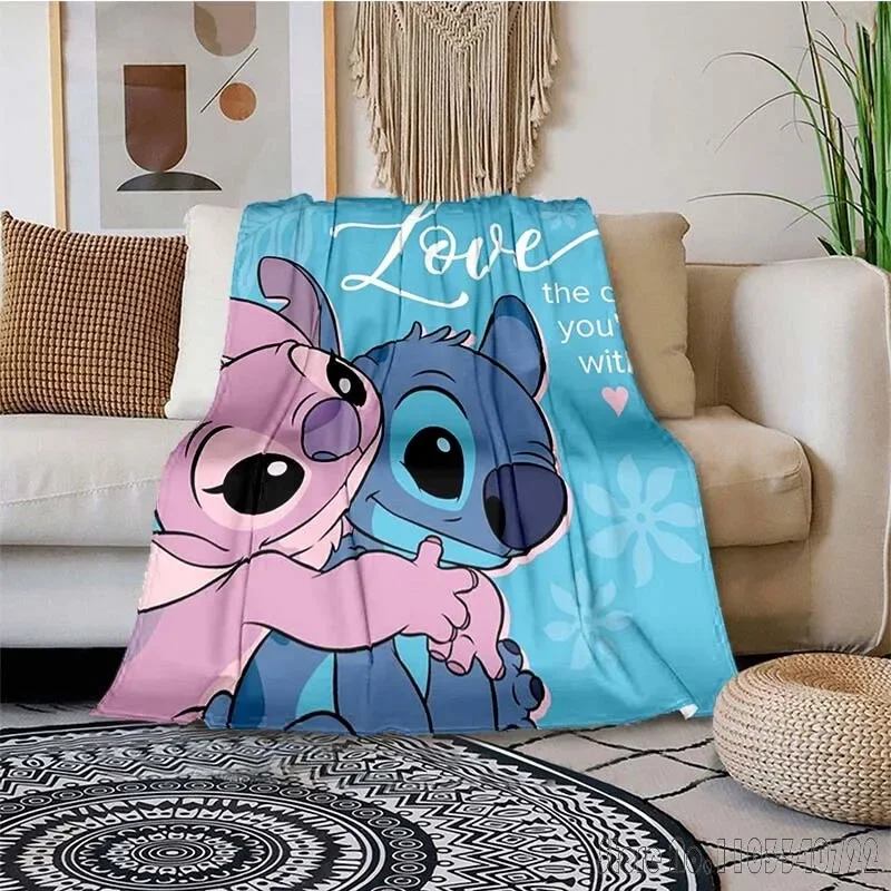   Manta de dibujos animados Stitch, cómoda, suave, portátil, para viaje, Picnic, regalo para familia o amigos