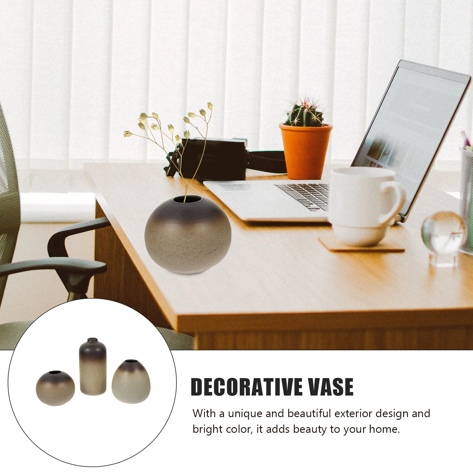 

3Pcs Creative Ceramic Vases Modern Decorative Flower Vase for Home Office Balcony Desktop Flower Vase Hydroponics Plants Pot