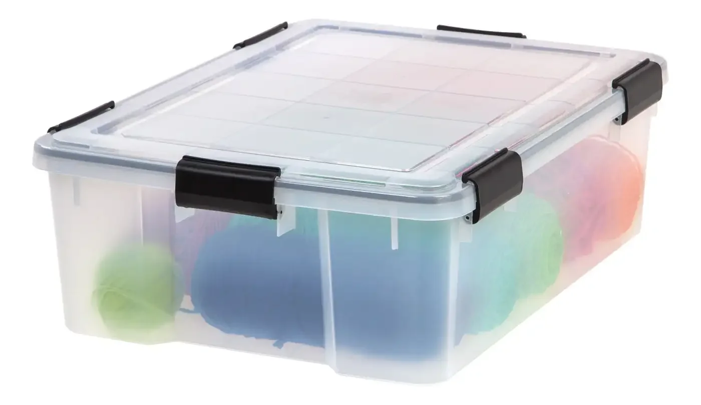 NEW 41.2 Quart WeatherPro™ Storage Container Box Bin with Seal Latching Lid, Clear USA