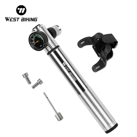Portable Bike Pump 150PSI with Presta and Schrader Valves West Biking