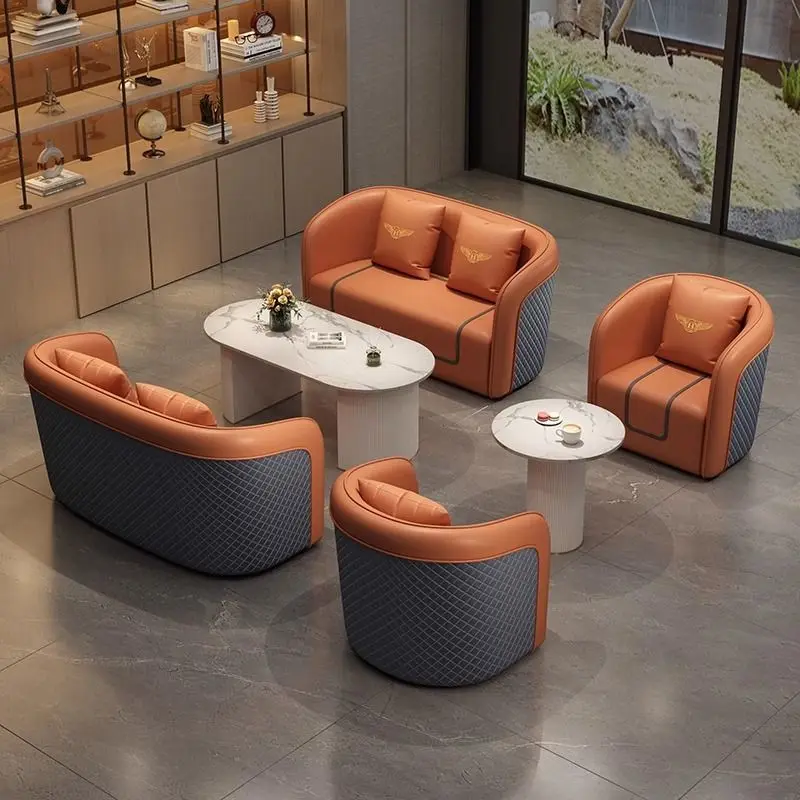 Custom Coffee Shop Rest Area Reception Sofa Minimalist New Modern Sofa High-end Simple Double Sofa