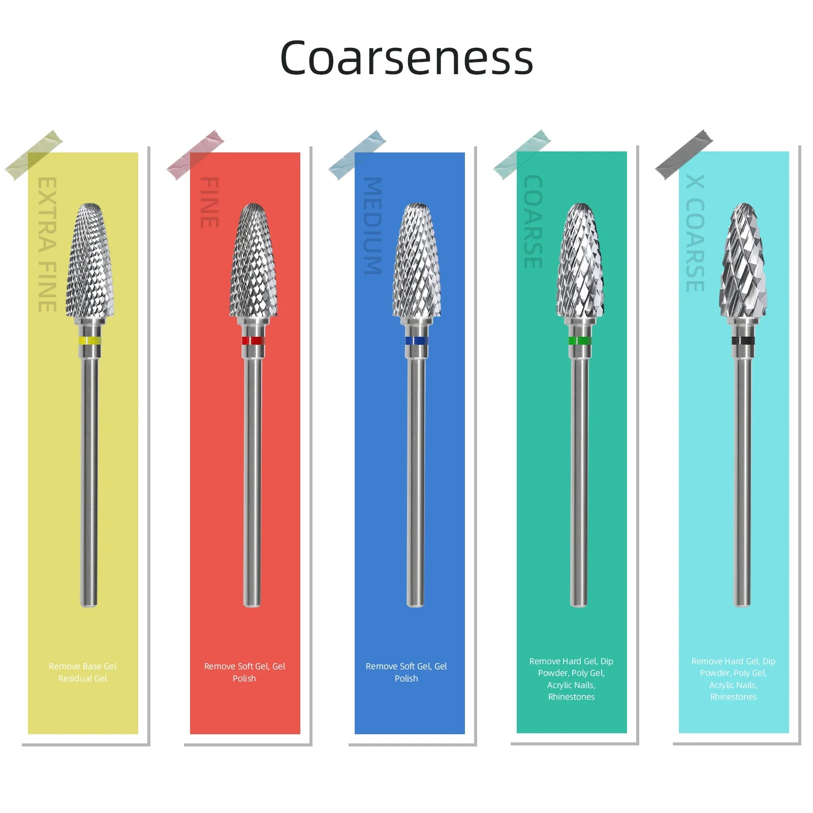 HYTOOS-brocas de carburo para uñas, broca rotativa profesional para uñas con llama, removedor de Gel acrílico para manicura, accesorios para uñas