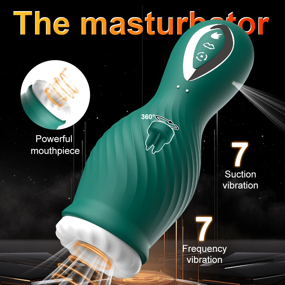 Masturbator for Men Automatic Sucking Male Pussy Oral Vaginal Penis Vibrator Sex Toy for Men Masturbation Cup Blowjobs Machine