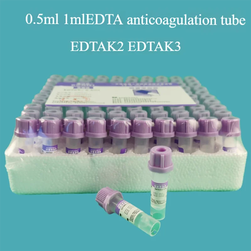 100PCS edta anticoagulant blood conventional tube EDTA-K2-K3 blood collection test tube animal blood analysis instrument