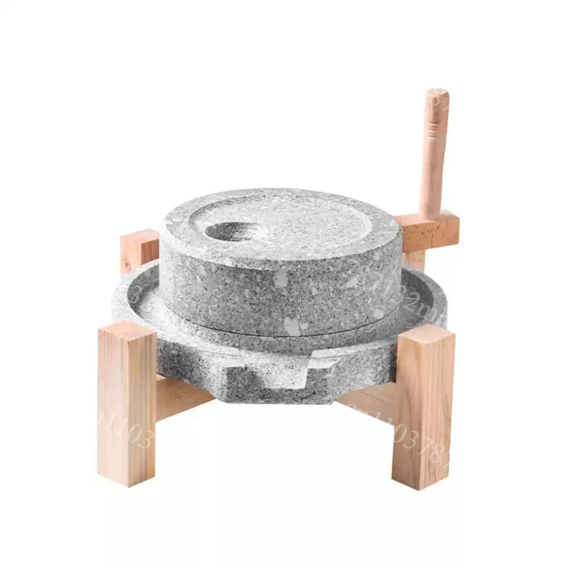 New 20-30CM Thickened Household Stone Mill With Wooden Frame Traditional Rice Noodle Machine Soy Milk Tofu Machine