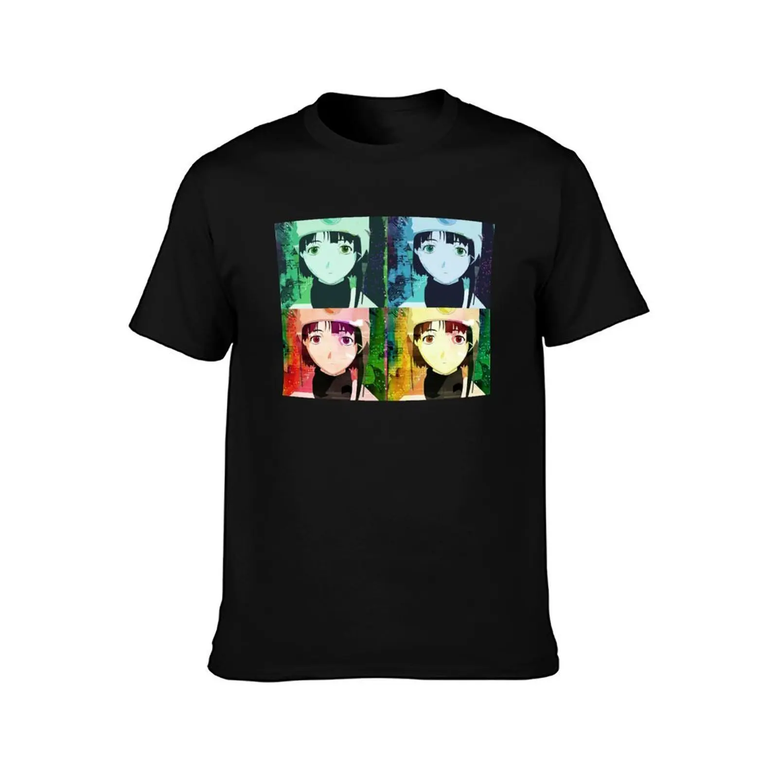 Serial Experiments Lain Pop Art T-Shirt Summer Casual Cotton Tee Oversized Streetwear Tops Vintage Graphic Print 100% Cotton