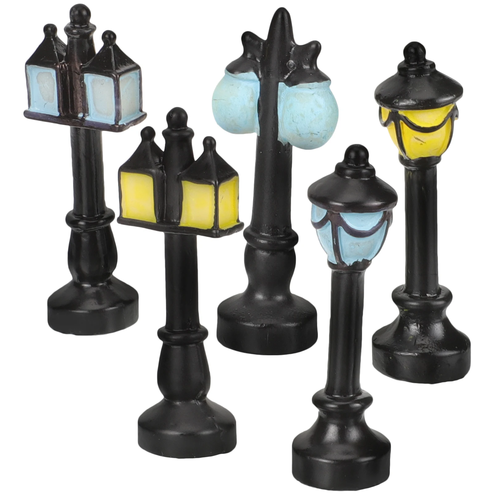 

1 Set Miniature Lamp Statue Resin Micro Landscape Decor Mini House Accessory Sand Table Bonsai Garden Ornament Figurines Crafts