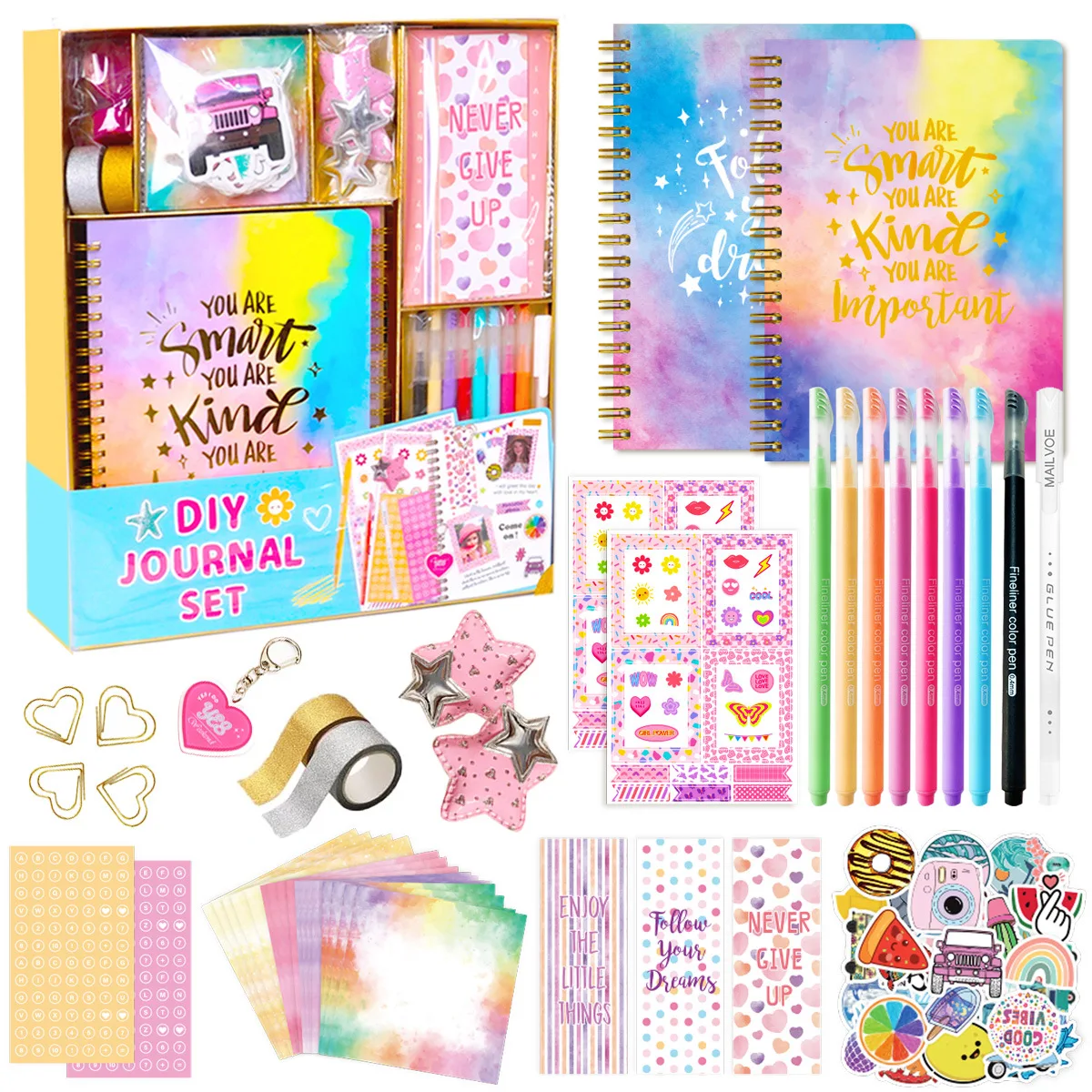 DIY Journal Set Scrapbook for Girls Kids Diary Birthday Gift Craft Stationery Sticker Supplies Notebook Album Journaling Art